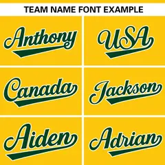 Gold Green Gradient Ribbed Authentic Baseball Jersey 3