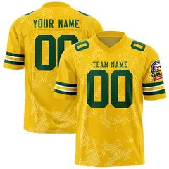 Gold Green Graffiti Line Authentic Football Jersey 1