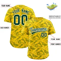 Gold Green Graffiti Pattern Authentic Baseball Jersey 2