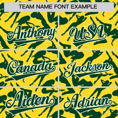 Gold Green Graffiti Pattern Authentic Baseball Jersey 3
