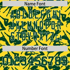 Gold Green Graffiti Pattern Authentic Baseball Jersey 4