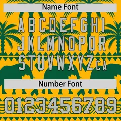 Gold Green Graffiti Pattern Bossinia Style Baseball Jersey 4
