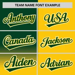 Gold Green Half Gradient Authentic Baseball Jersey 3