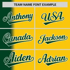 Gold Green Pinstripe Gradient Baseball Jersey 3
