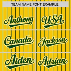 Gold Green Pinstripe Raglan Varsity Letterman Baseball Jacket 3