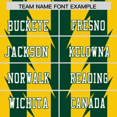 Gold Green Razr Stripe Graffiti Pattern Flag Football Jersey 3