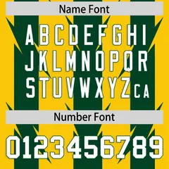 Gold Green Razr Stripe Graffiti Pattern Flag Football Jersey 4
