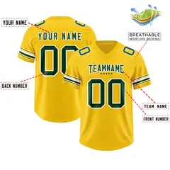 Gold Green Retro Sleeve Line Authentic Football Jersey 2