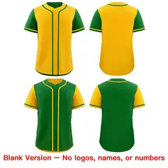 Gold Green Reversible Raglan Baseball Jersey 9