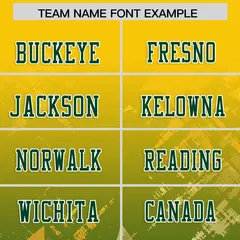Gold Green Star Gradient Flag Football Jersey 3