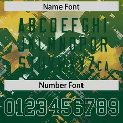 Gold Green Star Gradient Flag Football Jersey 4