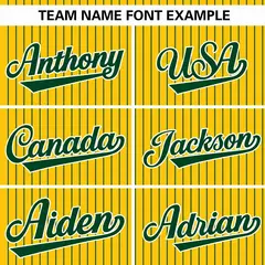 Gold Green Stripe Authentic Pullover Baseball Jersey 3