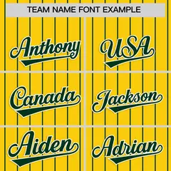 Gold Green Stripe Raglan Sleeves Fashion Baseball Jersey 3
