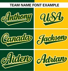Gold Green Stripe-Solid Combo Authentic Baseball Jersey 3