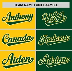 Gold Green Two Tone Striped Authentic Baseball Jersey 3