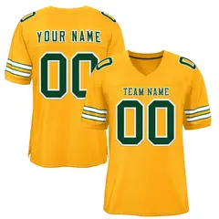 Gold Green-White Classic Style Authentic Football Jersey 1