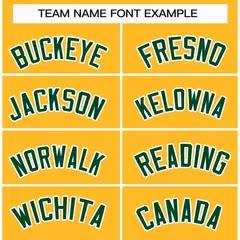 Gold Green-White Classic Style Hockey Jersey 3