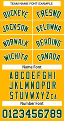 Gold Green-White Classic Two-Button Softball Jersey 3
