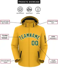 Gold Green-White Classic Waterproof Jacket 2