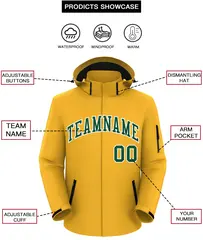 Gold Green-White Classic Waterproof Jacket 2