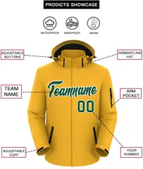 Gold Green-White Classic Waterproof Jacket 2
