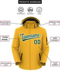 Gold Green-White Classic Waterproof Jacket 2