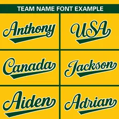 Gold Green-White Color Block Authentic Baseball Jersey 3