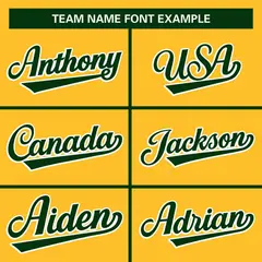 Gold Green-White Full Button Classic Baseball Jersey 3