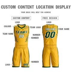 Gold Green-White Graffiti Claw Element Basketball Jersey 3