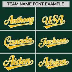 Gold Green White Short Sleeve Full-Snap Varsity Jacket 5