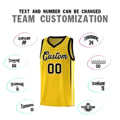 Gold Honeycomb Pattern Sports Uniform Basketball Jersey 4