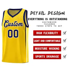 Gold Honeycomb Pattern Sports Uniform Basketball Jersey 2