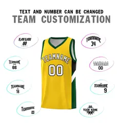 Gold Hunter Green Side Design Basketball Uniform Jersey 4