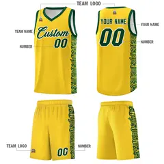 Gold Indians Pattern Basketball Uniform Jersey 5