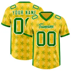 Gold Kelly Green All Star Graffiti Pattern Football Jersey 1