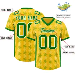 Gold Kelly Green All Star Graffiti Pattern Football Jersey 2