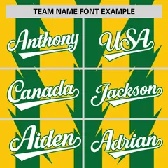 Gold Kelly Green Blade Pattern Raglan Baseball Jersey 3