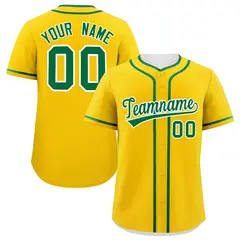 Gold Kelly Green Classic Authentic Baseball Jersey