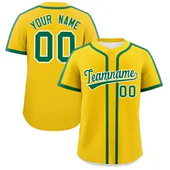 Gold Kelly Green Classic Authentic Baseball Jersey 1