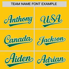 Gold Kelly Green Classic Authentic Baseball Jersey 3