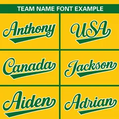 Gold Kelly Green Classic Full Button Baseball Jersey 3