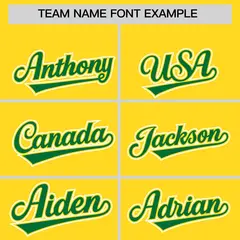 Gold Kelly Green Color Block Authentic Baseball Jersey 3
