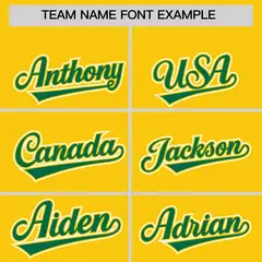 Gold Kelly Green Color Block Authentic Baseball Jersey 3