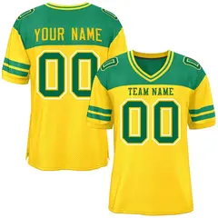 Gold Kelly Green Color Block Authentic Football Jersey 1