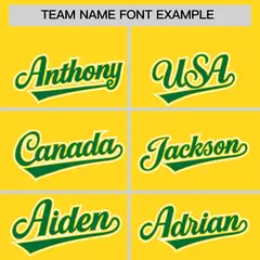 Gold Kelly Green Color Block Dotted Side Baseball Jersey 3