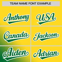 Gold Kelly Green Diagonal Stripe Gradient Baseball Jersey 3