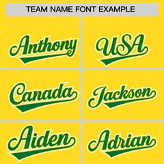 Gold Kelly Green Edge Color Block Authentic Baseball Jersey 3