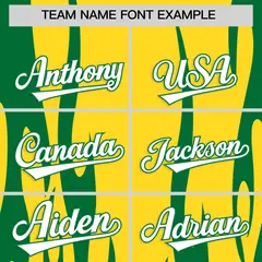 Gold Kelly Green Flame Pattern Pullover Baseball Jersey 3
