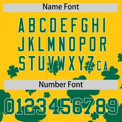 Gold Kelly Green Four Leaf Clover St. Patrick's Day Baseball Jersey 4