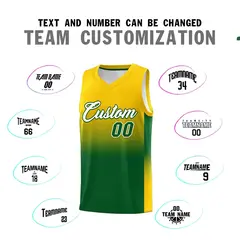 Gold Kelly Green Gradient Basketball Jersey Sports Uniform 4